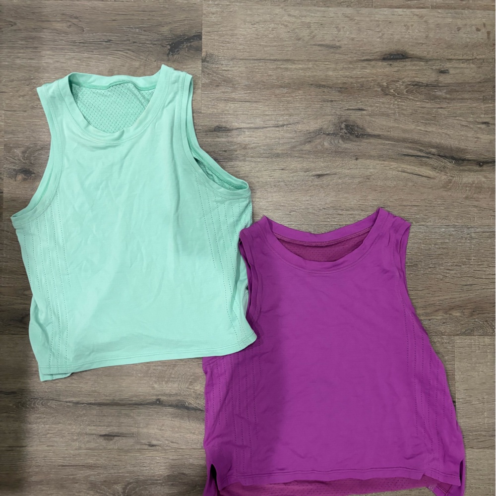 Mint and Purple pink Sleeveless Tops